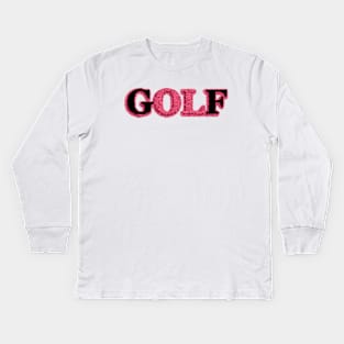 Pink Golf Kids Long Sleeve T-Shirt